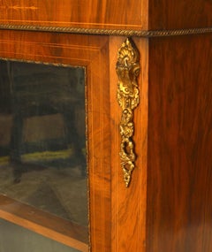 French Victorian Walnut Display Cabinet