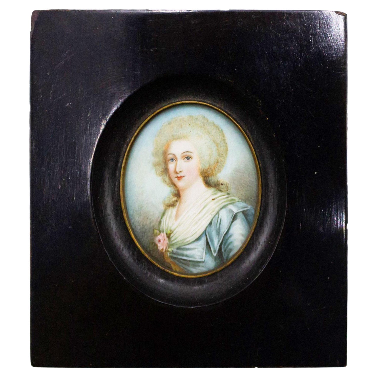 French Victorian Watercolor Portrait