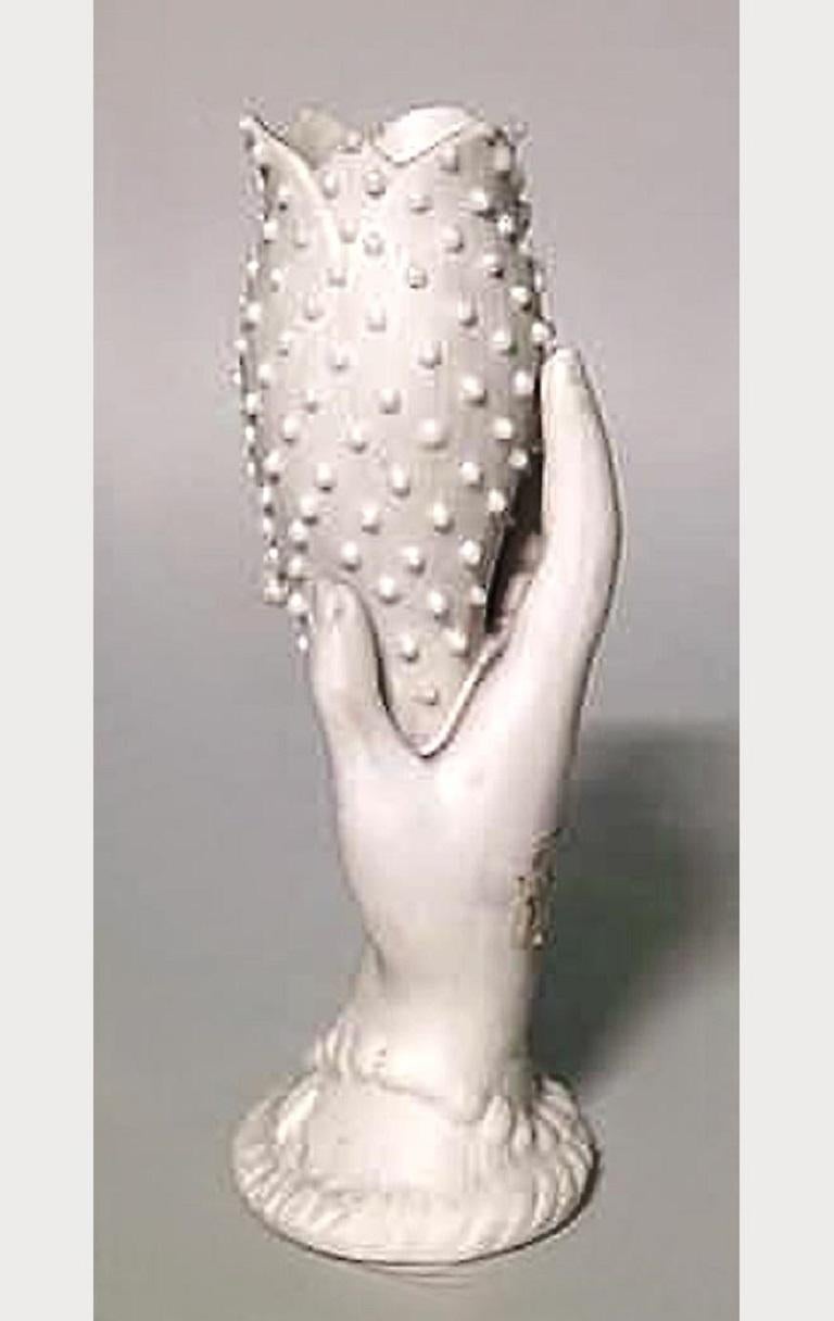 French Victorian White Parian Porcelain Hand Vase For Sale at 1stDibs