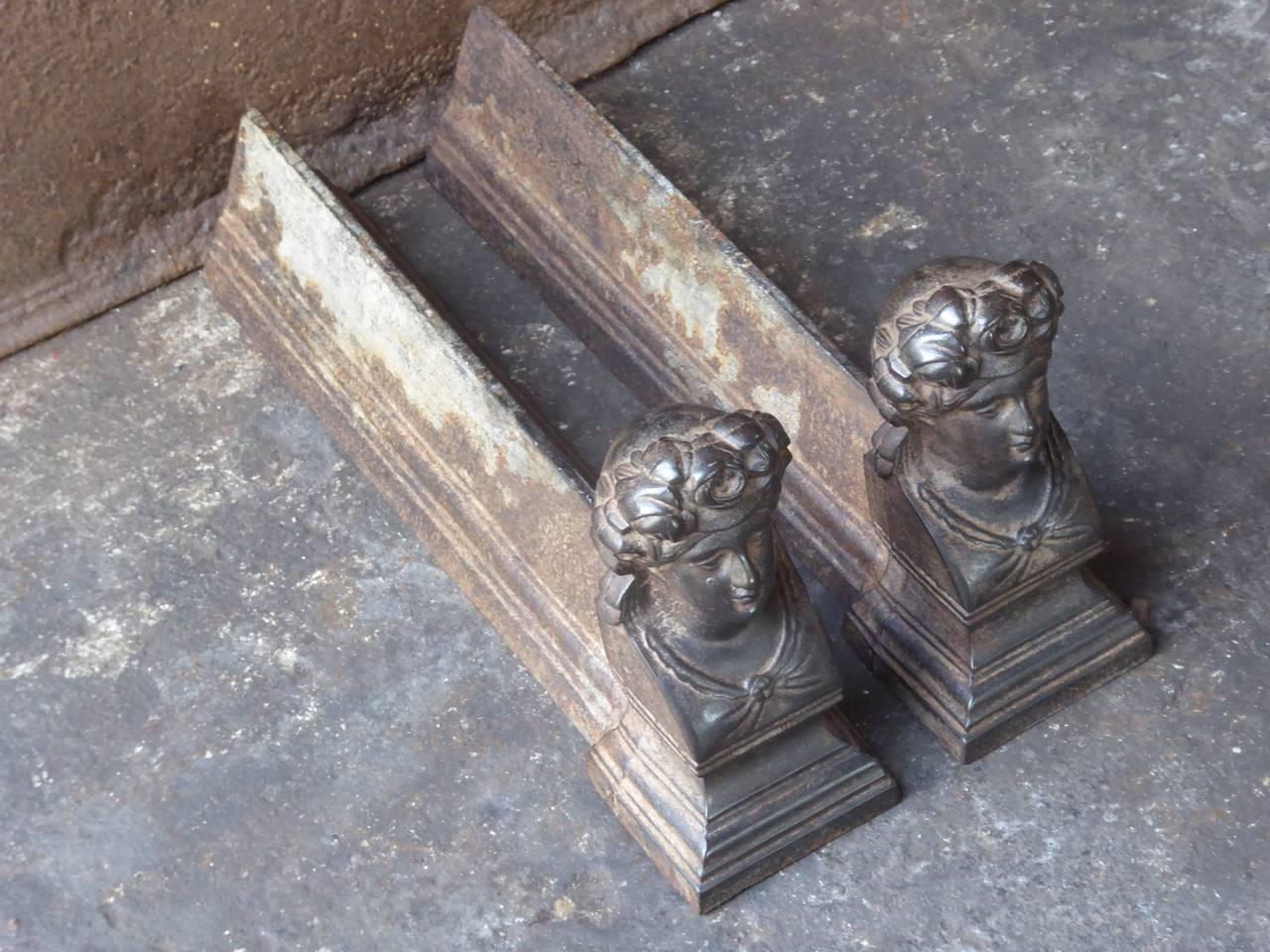 French Victorian 'Woman' Andirons or Firedogs 2