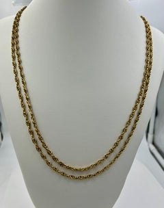 French Victorian Yellow Gold Long Chain
