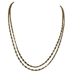 French Victorian Yellow Gold Long Chain