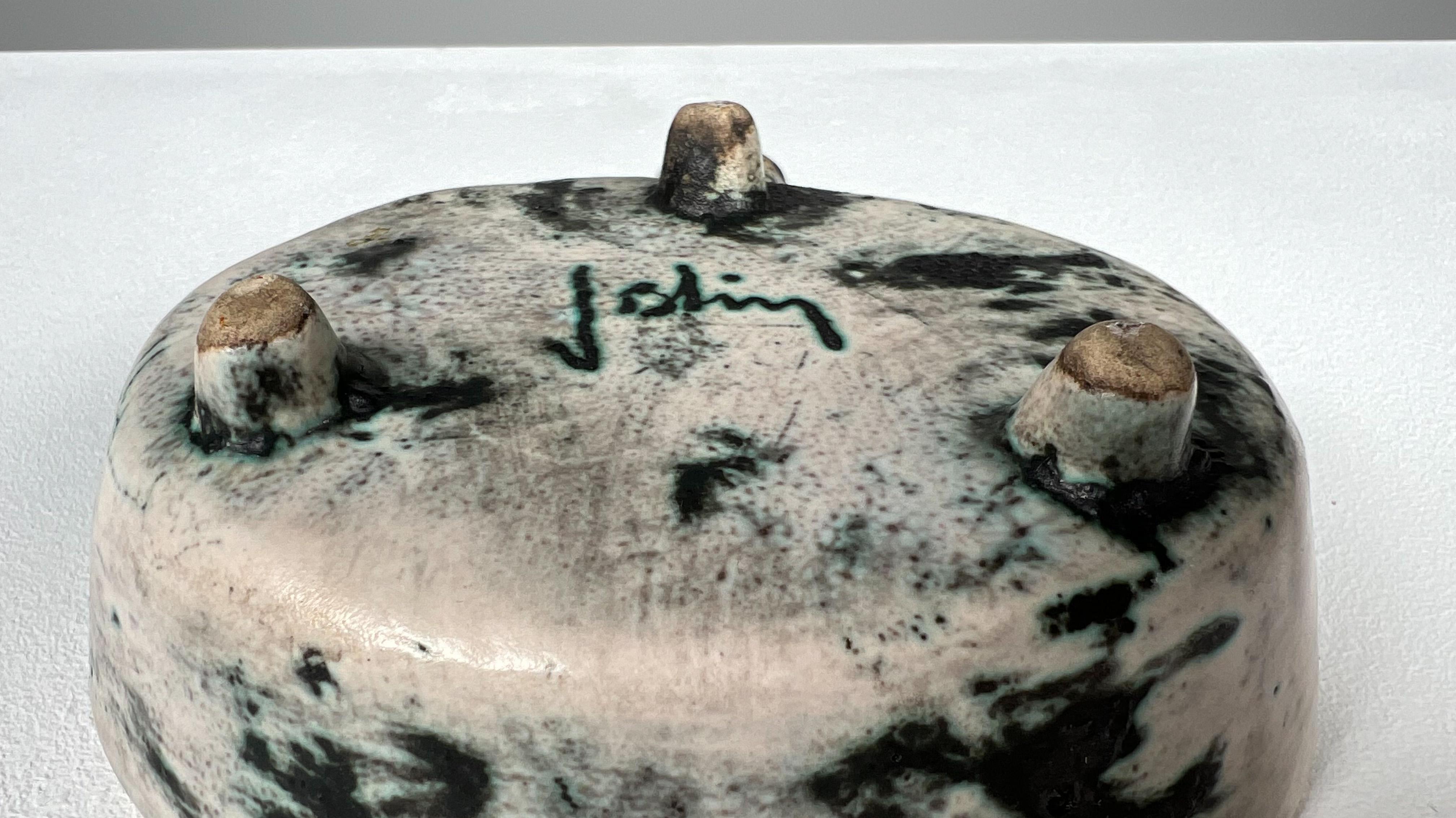 Vassoio francese in ceramica Vide-Poche con decorazione di uccelli di Jacques Blin, anni '50 in vendita 12