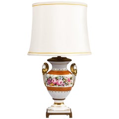 French Vieux Paris Ceramic Table Lamp, Early 1900s