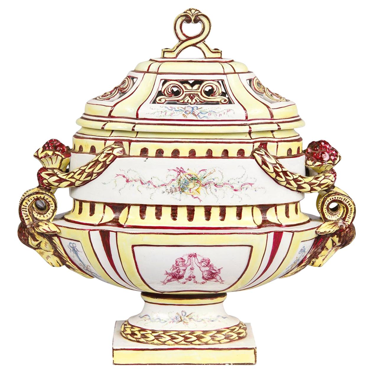 French Vieux Paris Ceramic Urn, Early 1900s