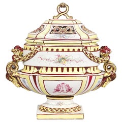 Antique French Vieux Paris Ceramic Urn, Early 1900s