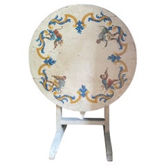Französischer Vigneron-Klappstisch mit originaler polychromer Original-Fassung