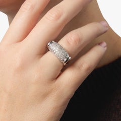 French vintage 1.20 carat diamond 18k white gold pave ring