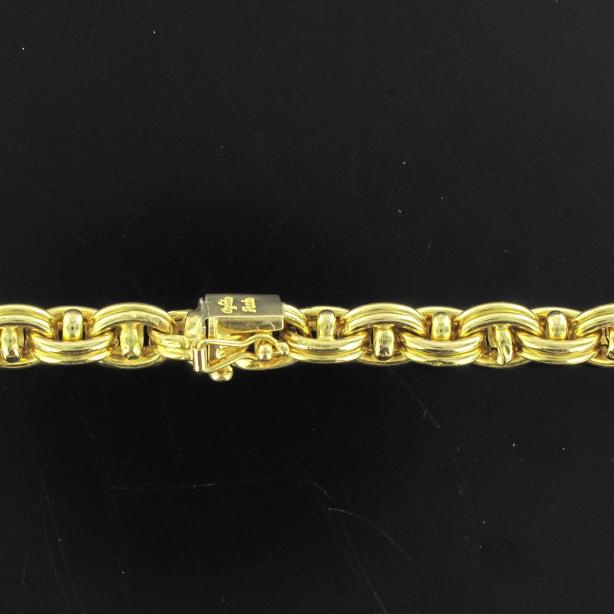Men's French Vintage 18 Karat Yellow Gold Caplain Link Necklace