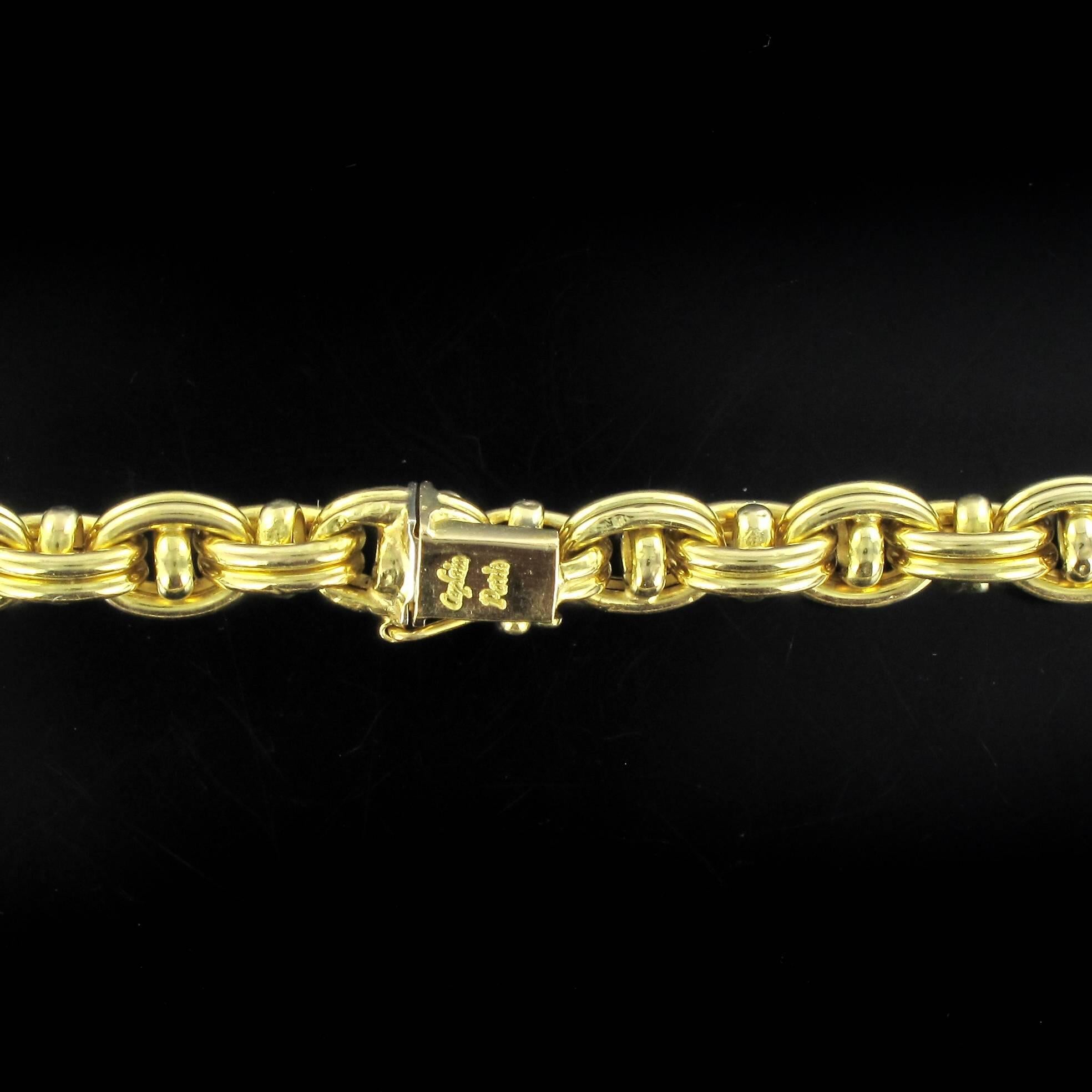 French Vintage 18 Karat Yellow Gold Caplain Link Necklace 1