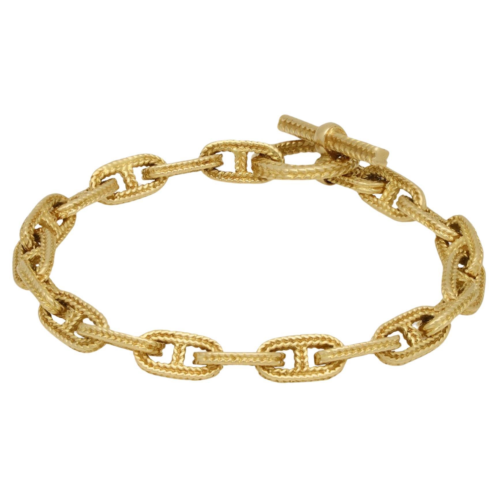 French Vintage 18ct Gold 'Chaîne d'Ancre' Style Bracelet Ca 1970 For Sale
