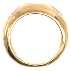 French Vintage 18ct Gold Gypsy Rubover 1.3 Carat Diamond Ring