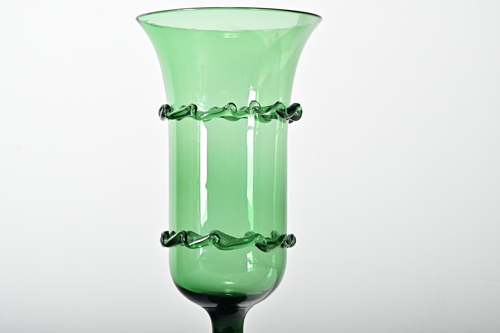 Glazed French Vintage 20th Century Large Glass Vase For Sale