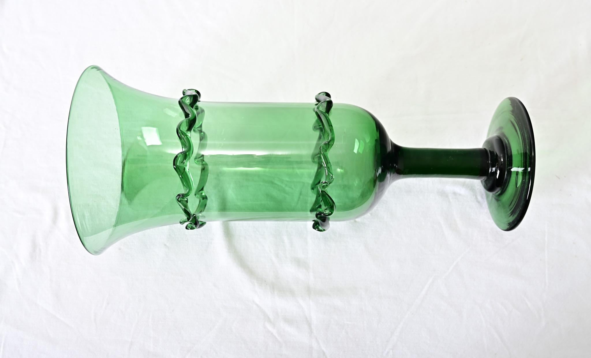 French Vintage 20th Century Large Glass Vase For Sale 1