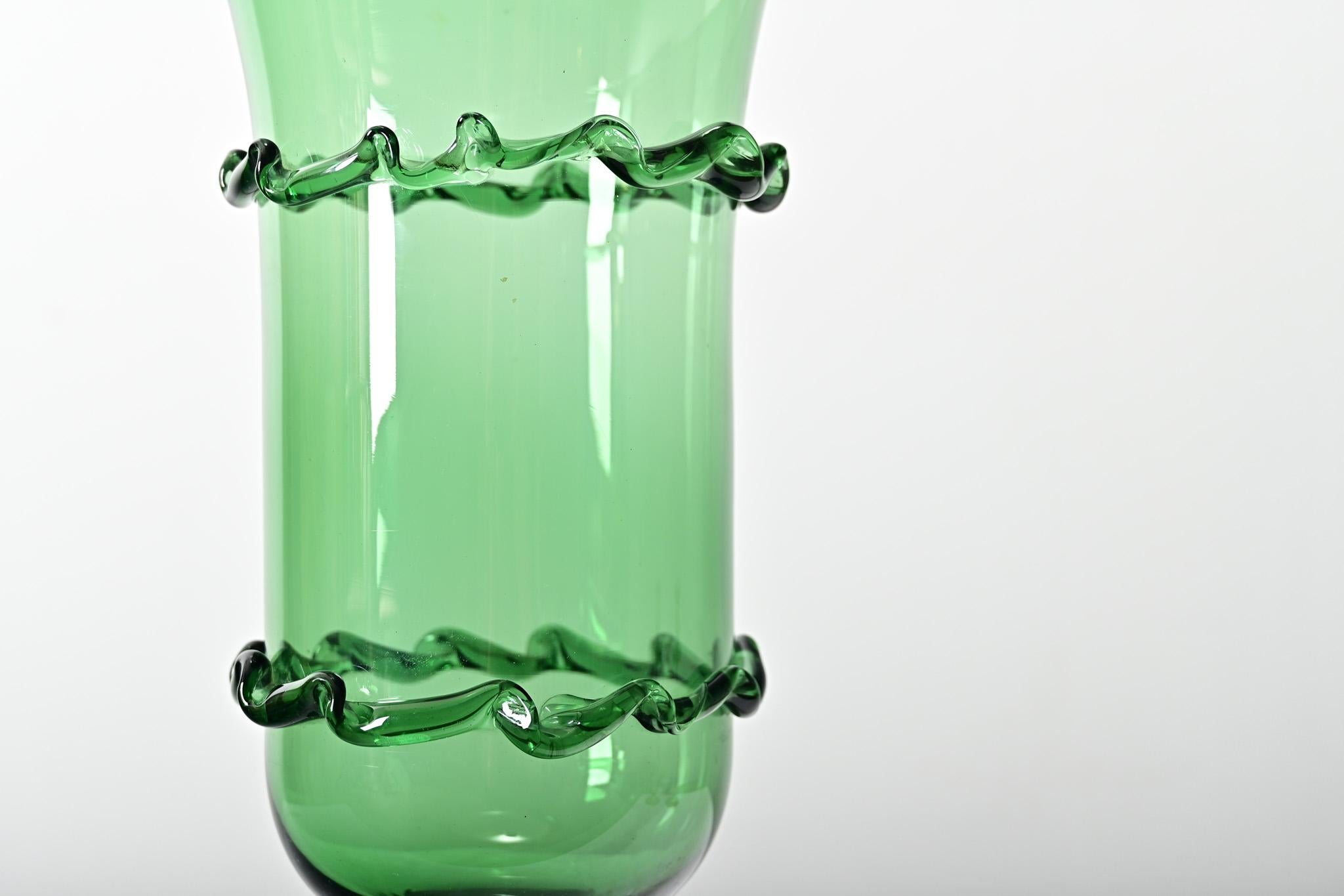 French Vintage 20th Century Large Glass Vase For Sale 2