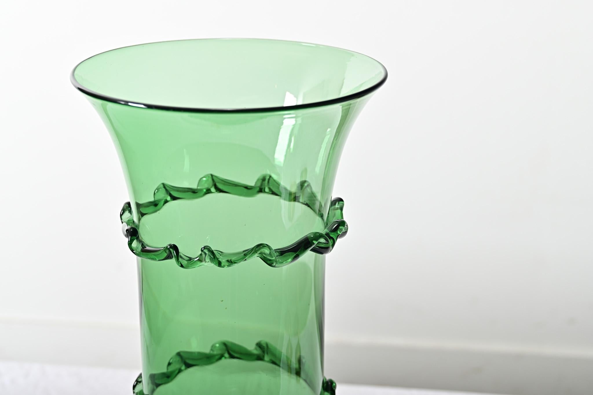 French Vintage 20th Century Large Glass Vase For Sale 3