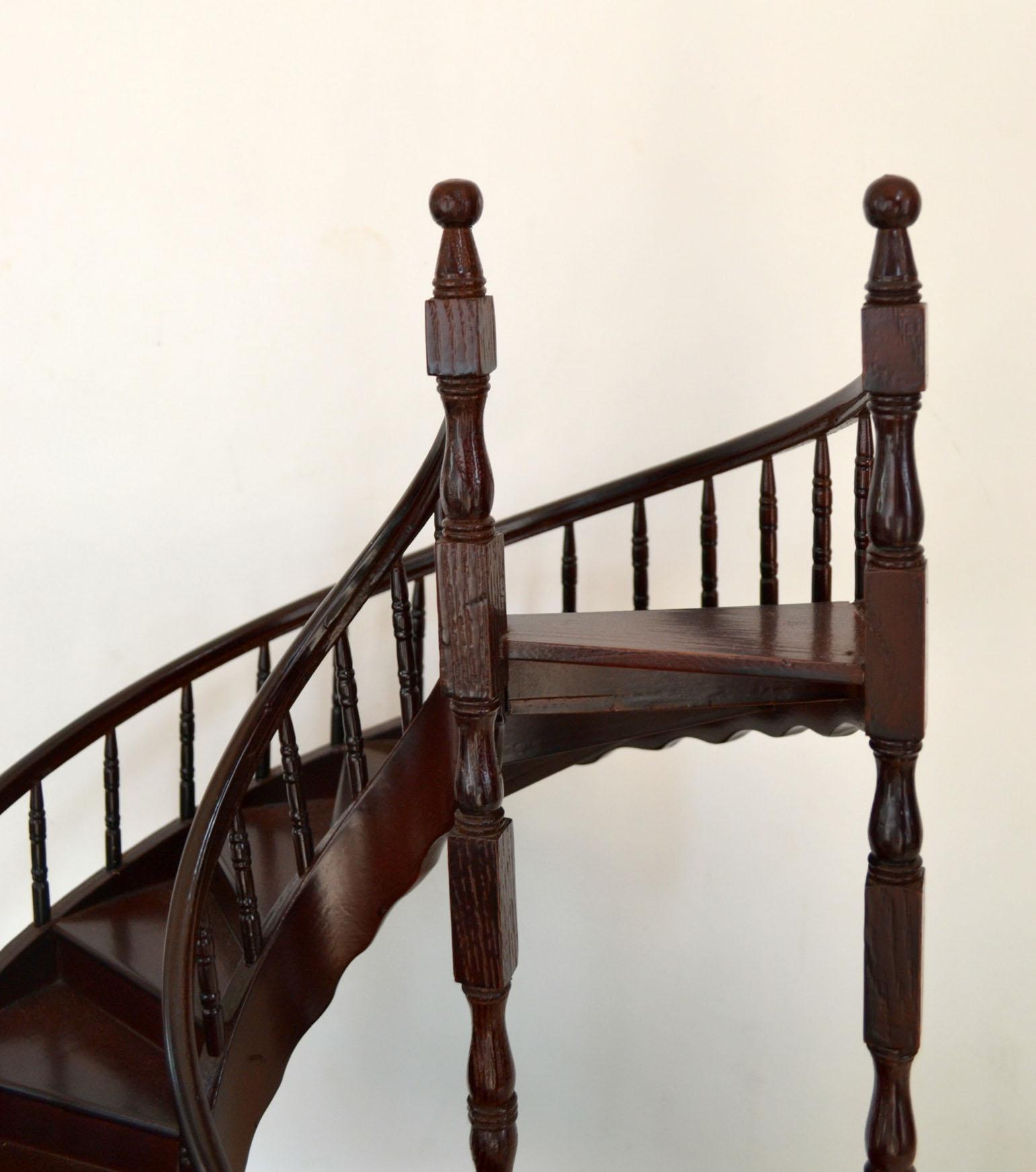 French Architectural Model Spiral Staircase in Mahogany 2