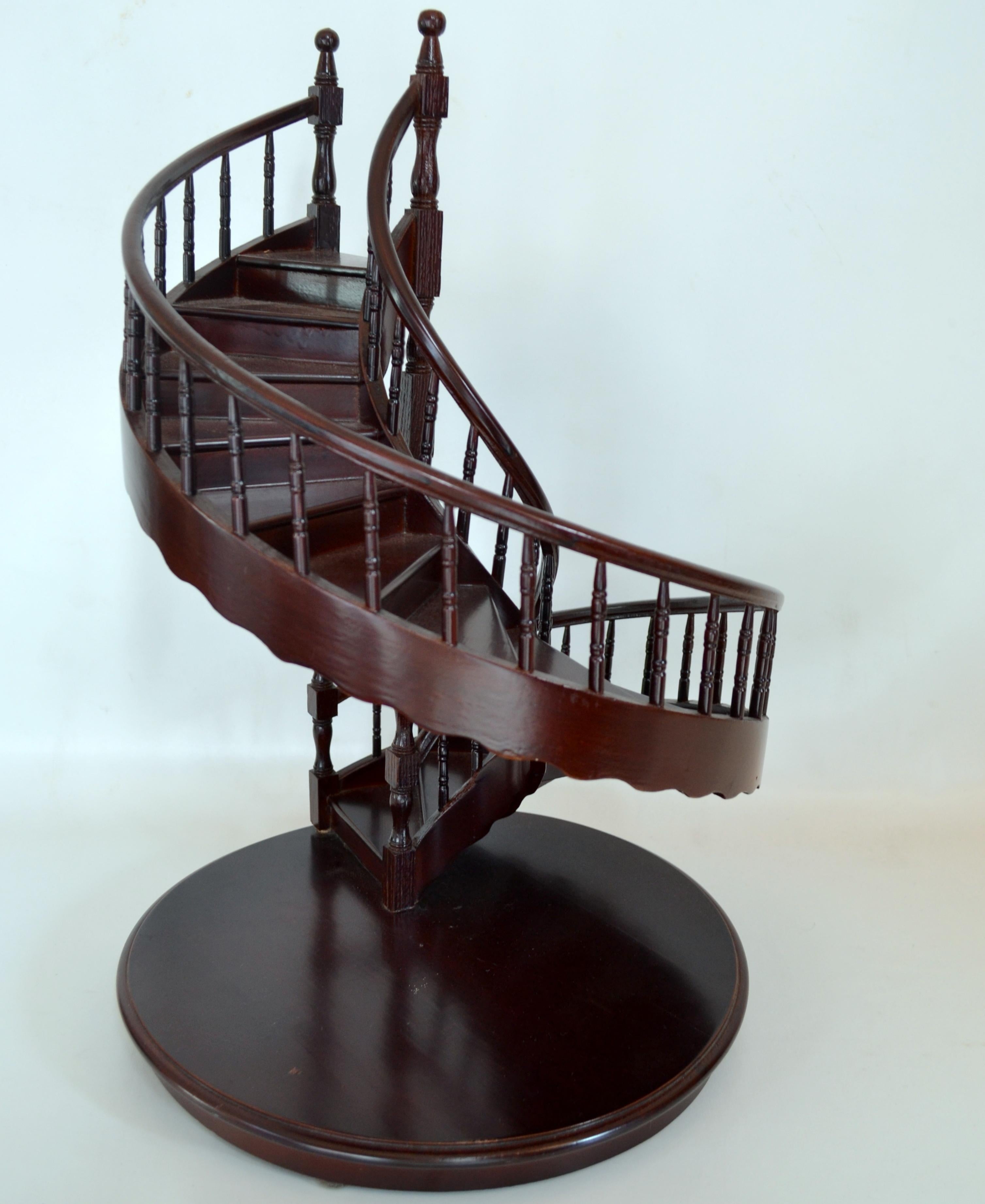 French Architectural Model Spiral Staircase in Mahogany 3