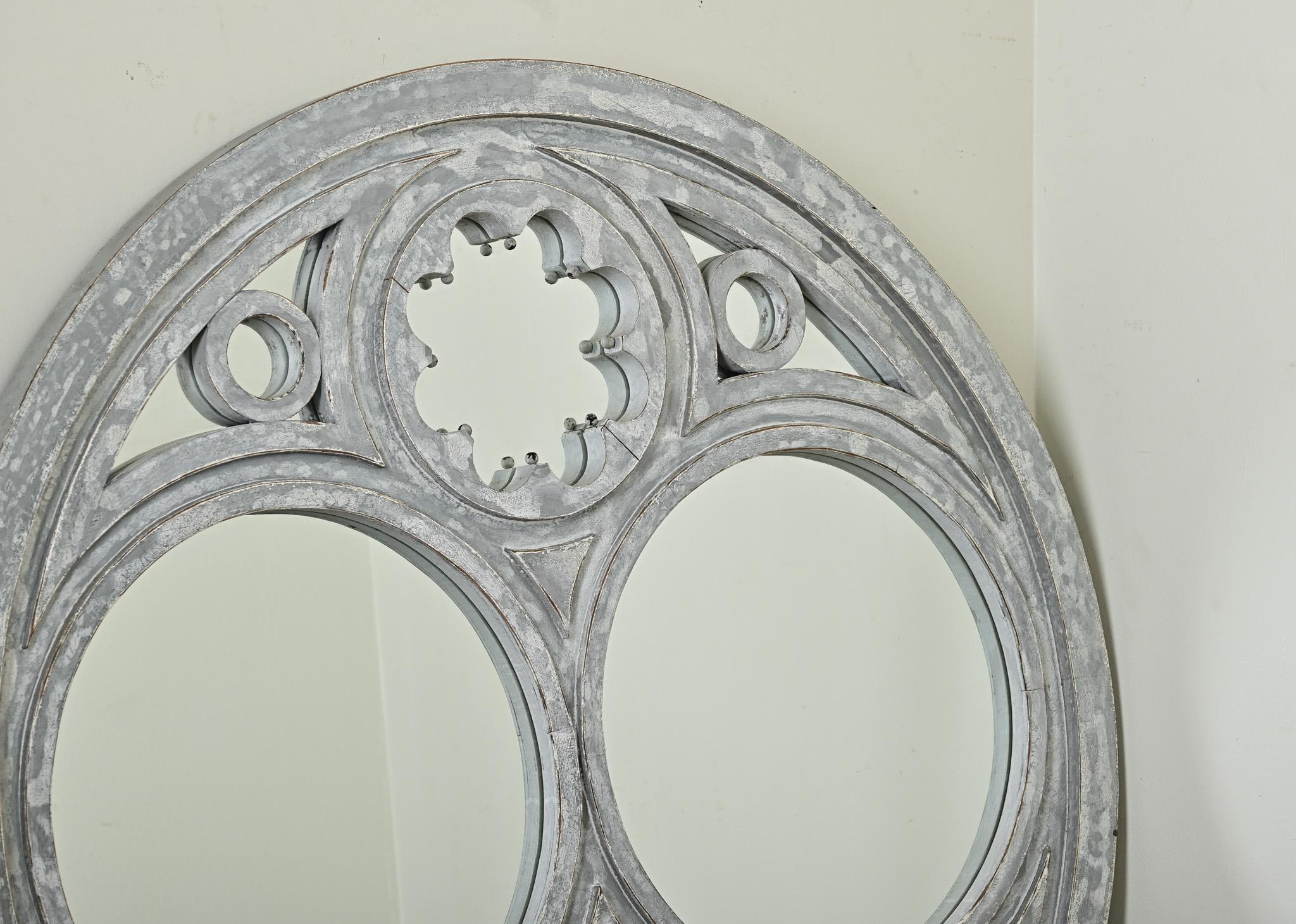 Français Miroir rond architectural français vintage en vente
