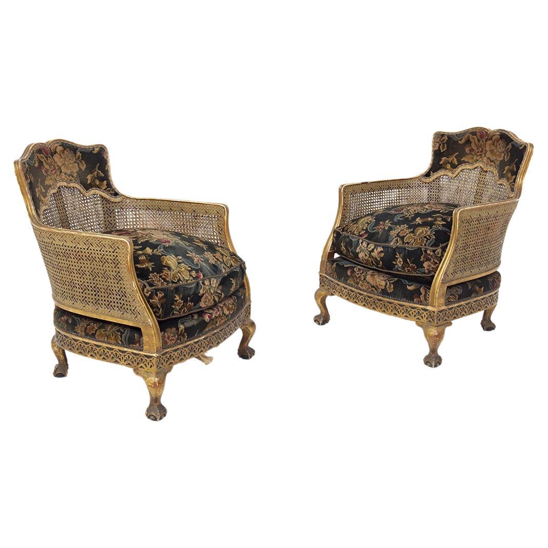 French Vintage Armchairs in Chinese Style For Sale