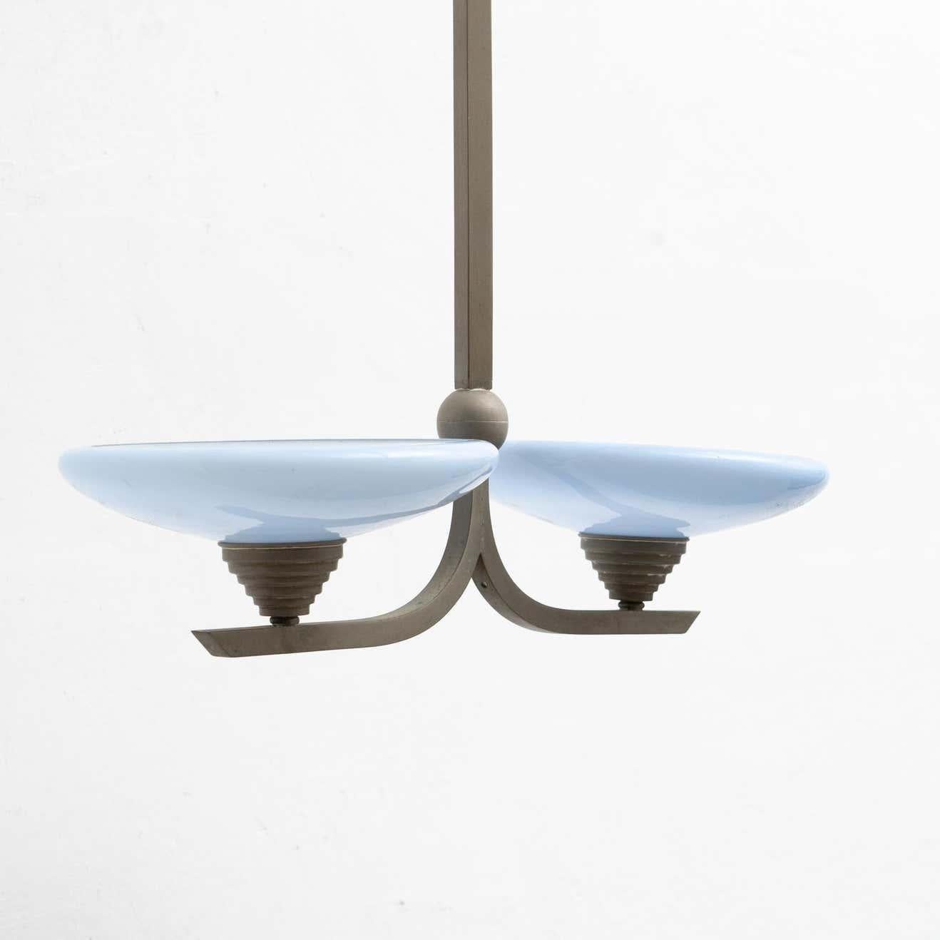 Lampada da soffitto Art Deco francese d'epoca, 1940 circa in vendita 4