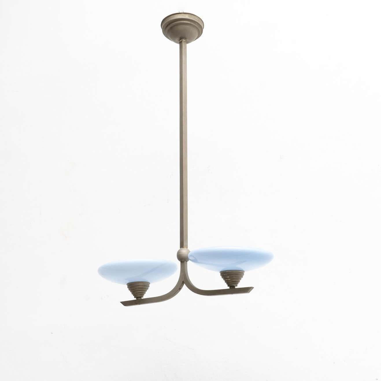 Lampada da soffitto Art Deco francese d'epoca, 1940 circa in vendita 1