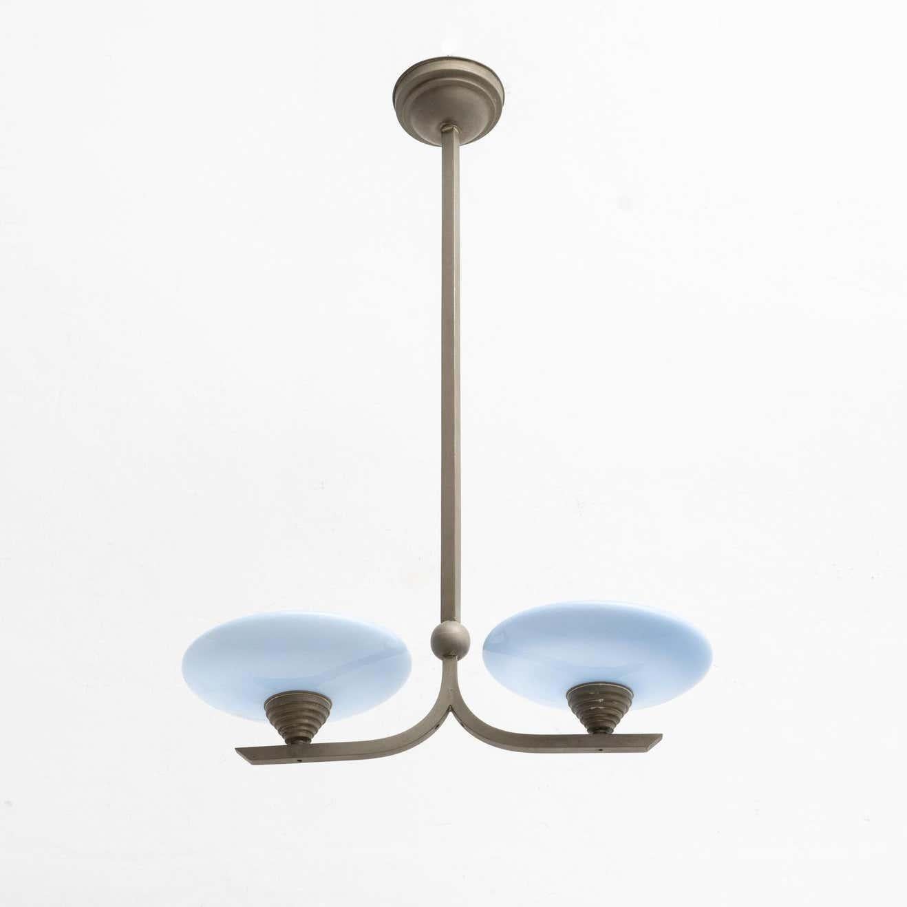 Lampada da soffitto Art Deco francese d'epoca, 1940 circa in vendita 2