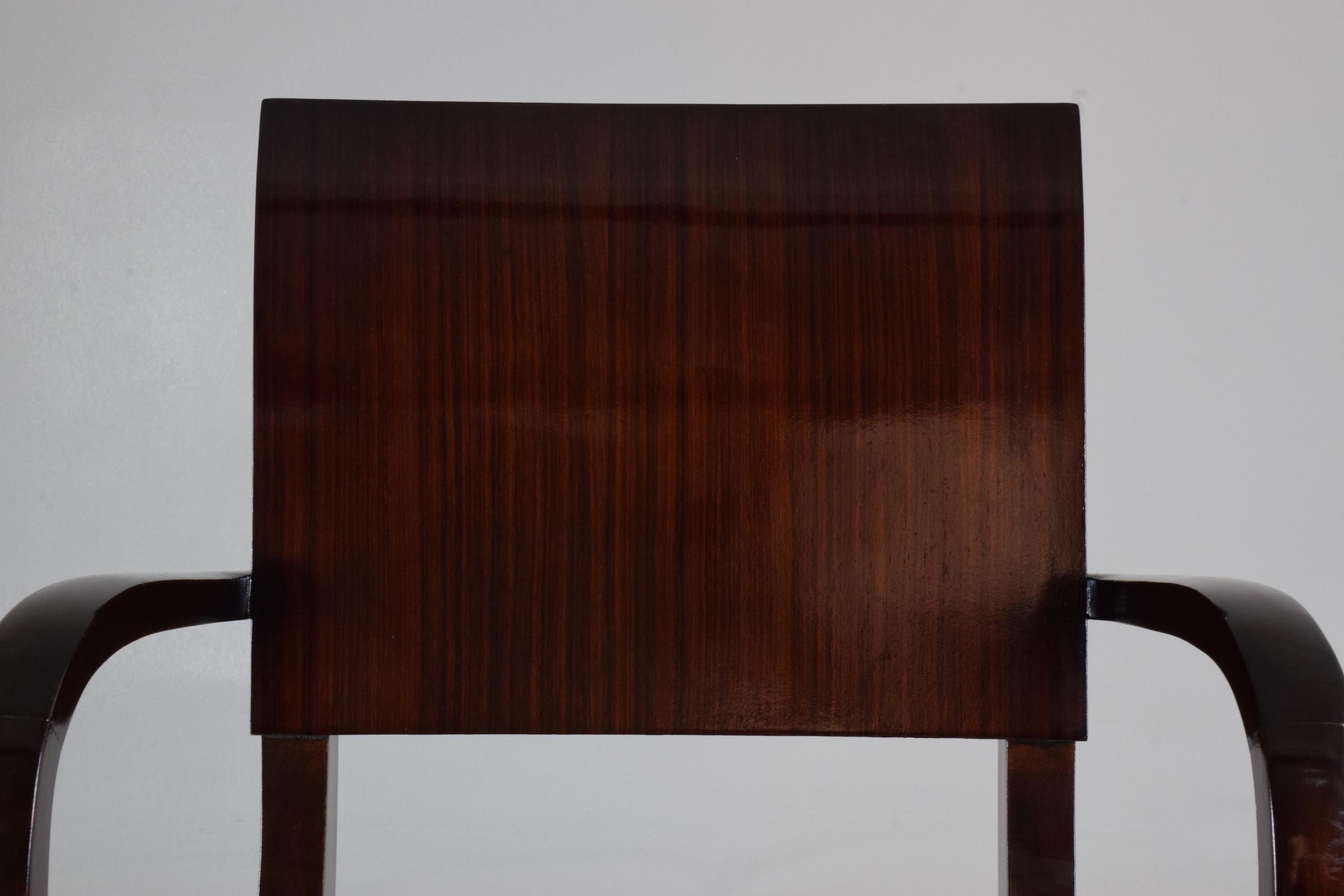 French Vintage Art Deco Mahogany Chair, 1940s 2