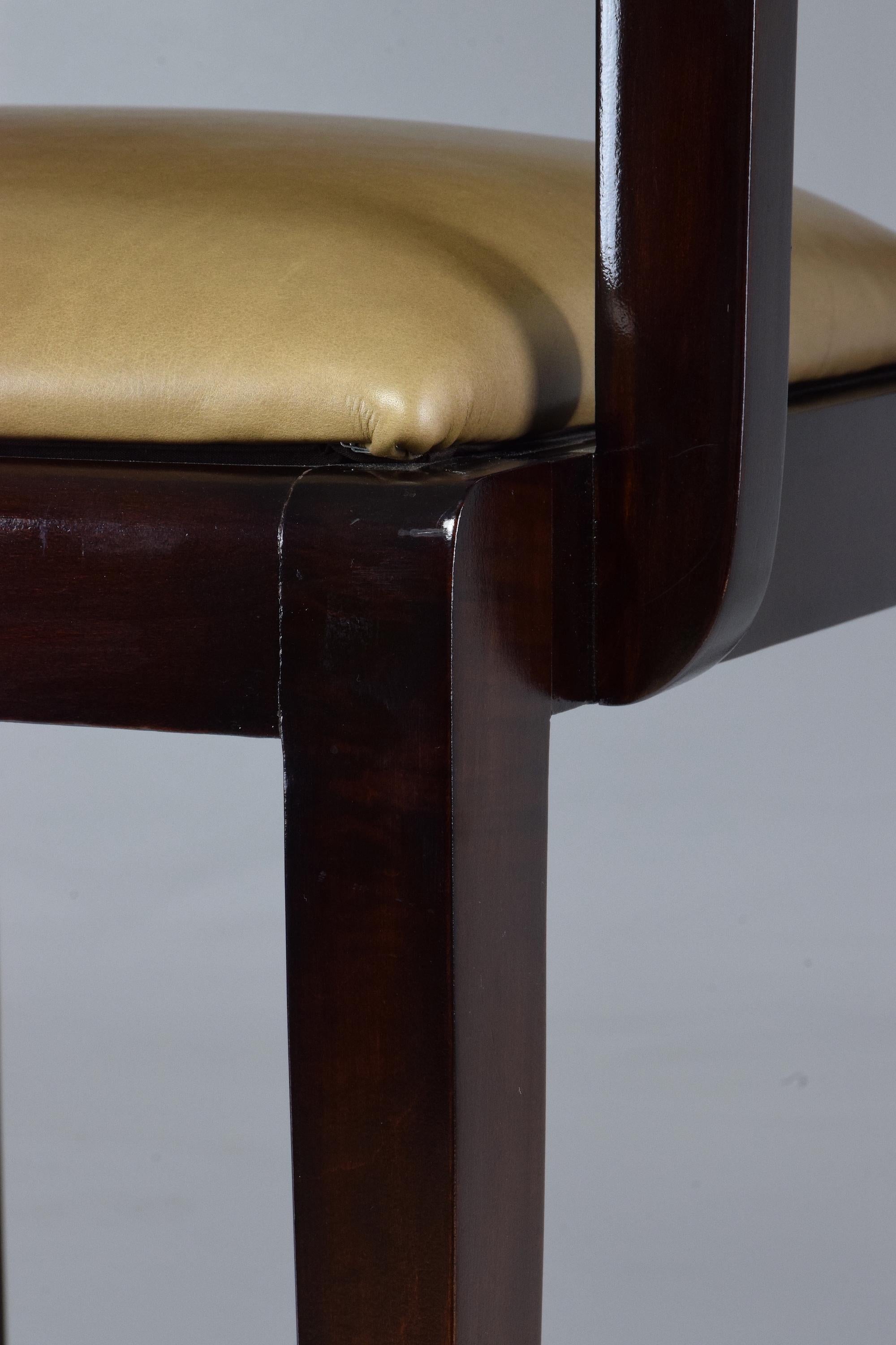 French Vintage Art Deco Mahogany Chair, 1940s 8