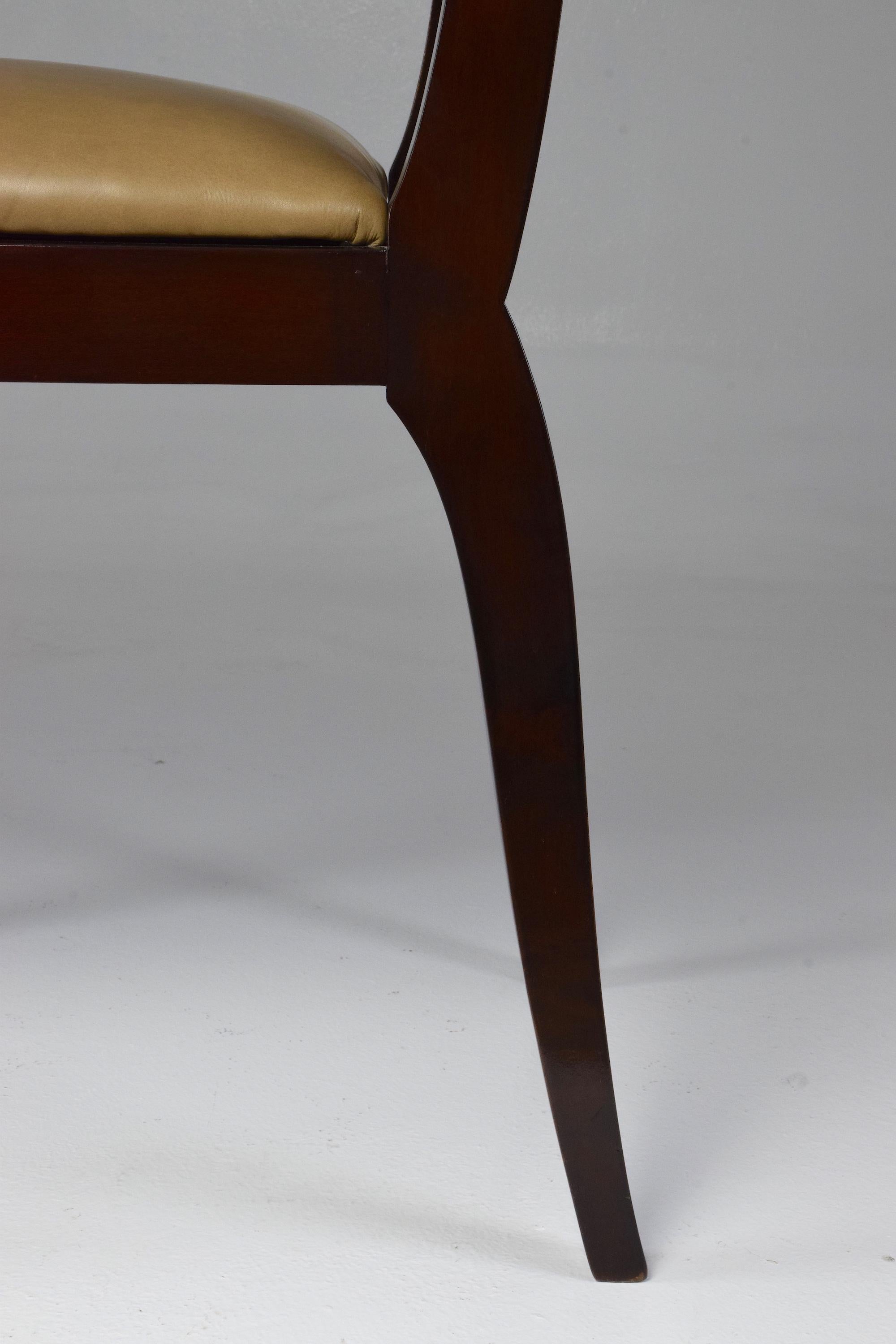 French Vintage Art Deco Mahogany Chair, 1940s 9