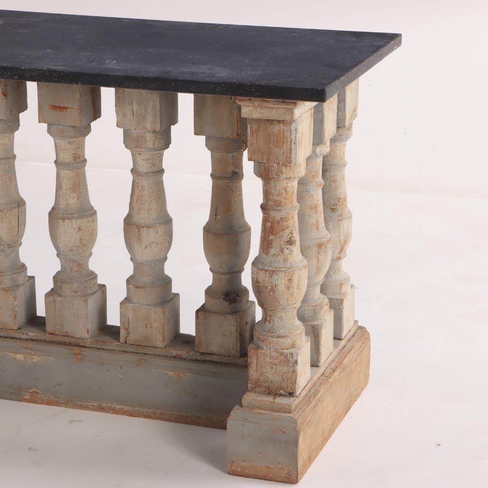 Français Console ou table centrale vintage française à balustre en marbre, 20e siècle en vente