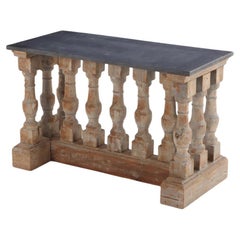 Französische Vintage-Konsole oder Mitteltisch mit Balustrade-Marmorplatte, 20. Jahrhundert.