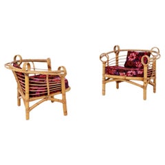 French Vintage Bamboo Armchairs