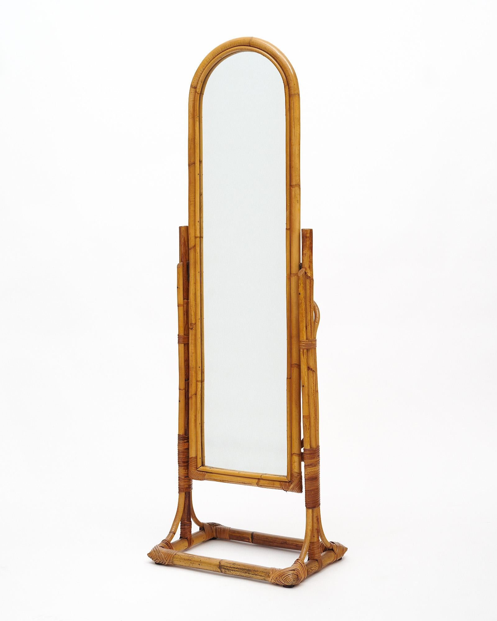 French Vintage Bamboo Mirror For Sale 3