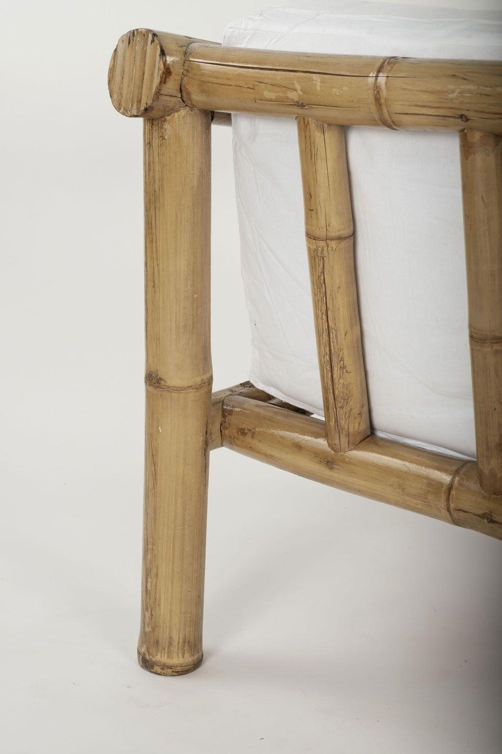 Bambus-Sofa im Vintage-Stil (Baumwolle) im Angebot