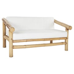 French Vintage Bamboo Sofa