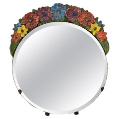 Specchio da tavolo francese vintage Barbola Floral