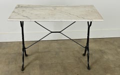 French Vintage Bistro Table with Marble Top