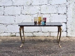 French Vintage Black Marble Bronze Coffee Table-Cocktail Table-Style LouisXV-60s