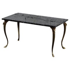 French Vintage Black Marble Bronze Coffee Table-Cocktail Table-Style LouisXV-60s