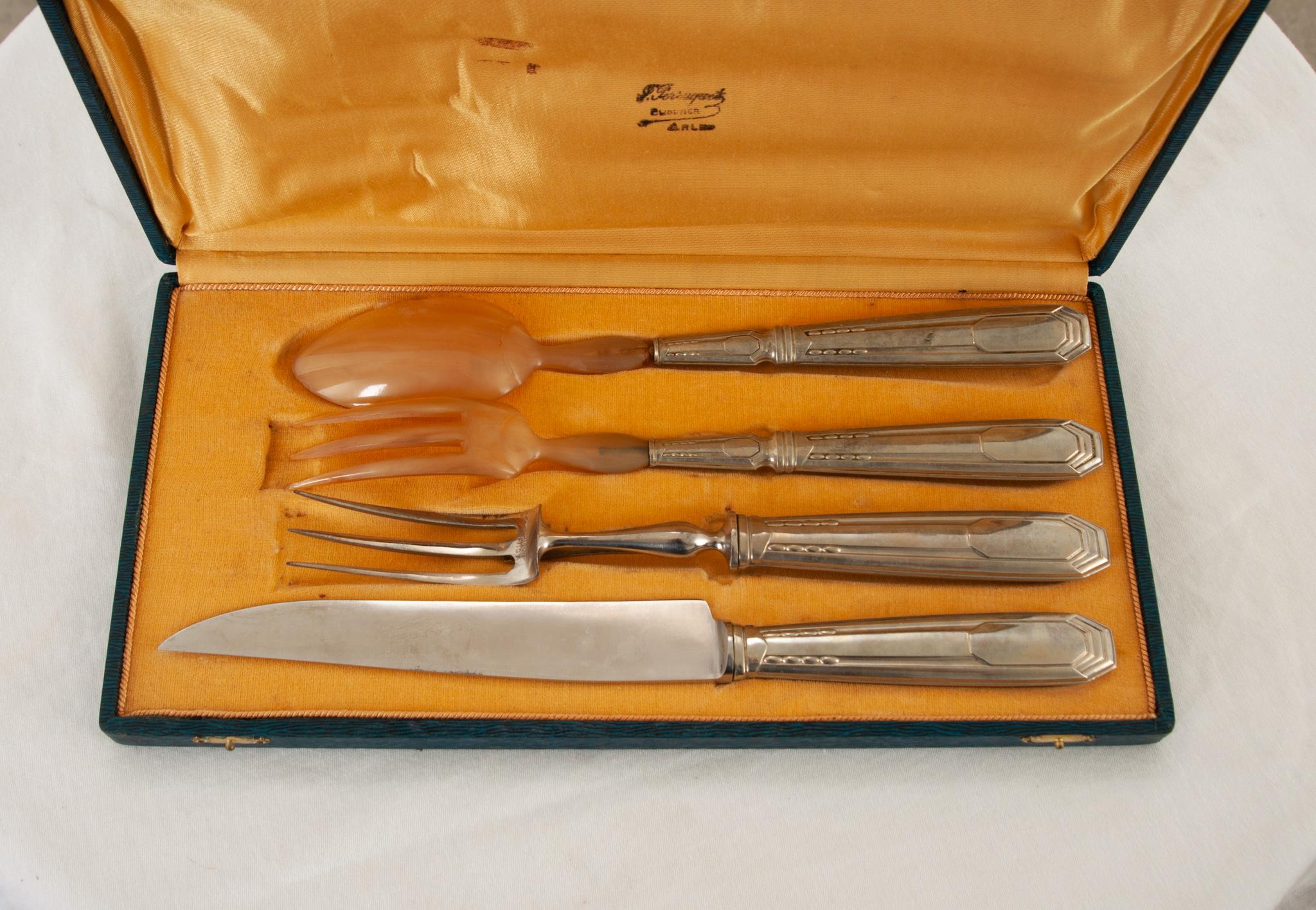 French Vintage Box of Serving Utensils In Good Condition For Sale In Baton Rouge, LA