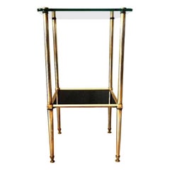 French Vintage Brass and Glass Side Table, 1960s