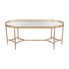 French Vintage Brass and Mirrored Coffee Table