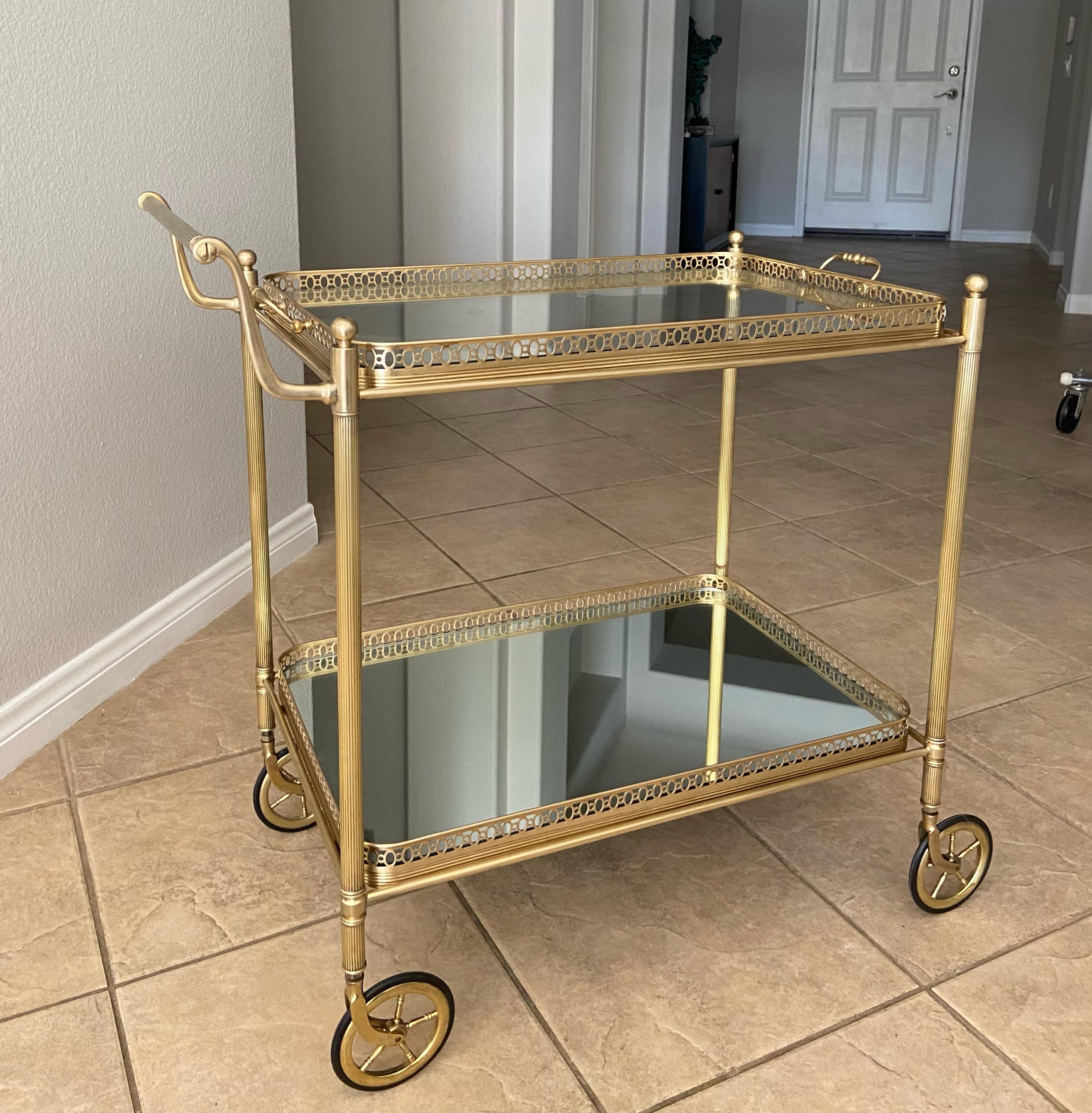 brass bar cart vintage