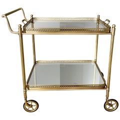 French Vintage Brass Bar Cart