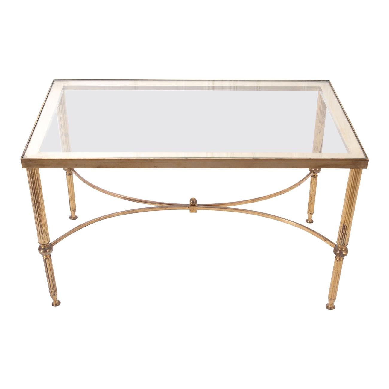 French Vintage Brass Cocktail Table