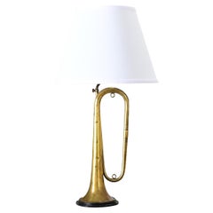 French Vintage Brass Couesnon Trumpet Lamp