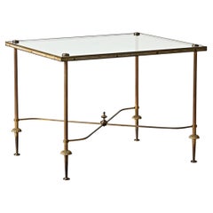 Französisch Vintage Messing & Glas niedrigen Tisch