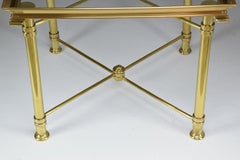 French Vintage Brass Side Table and Platter by Maison Baguès, 1980s