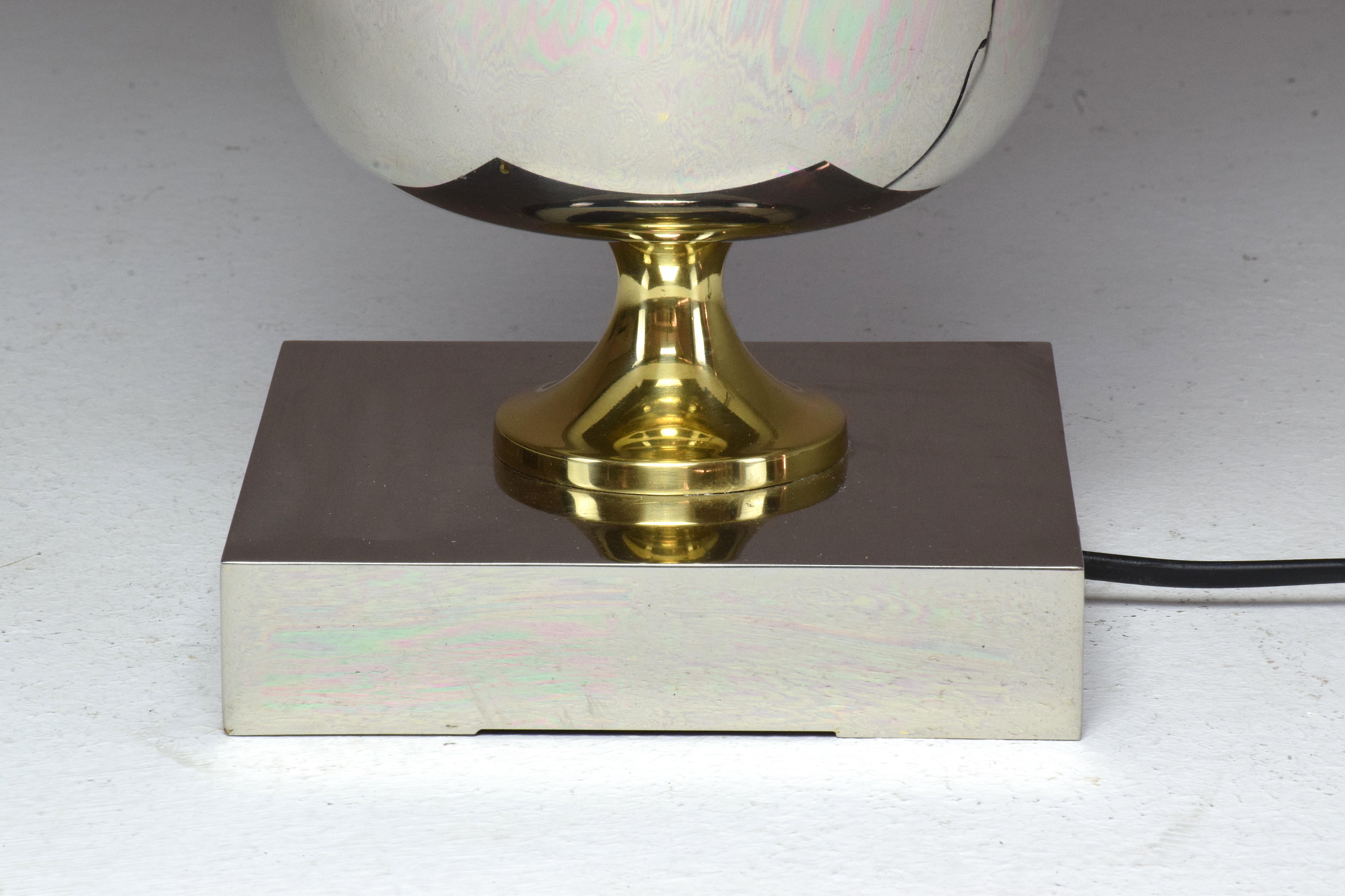 French Vintage Brass Table Lamp, 1970s  8